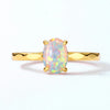 Synthetic Opal Simple 925 Silver Gold-plated Female Geometric 10k Gold Ring