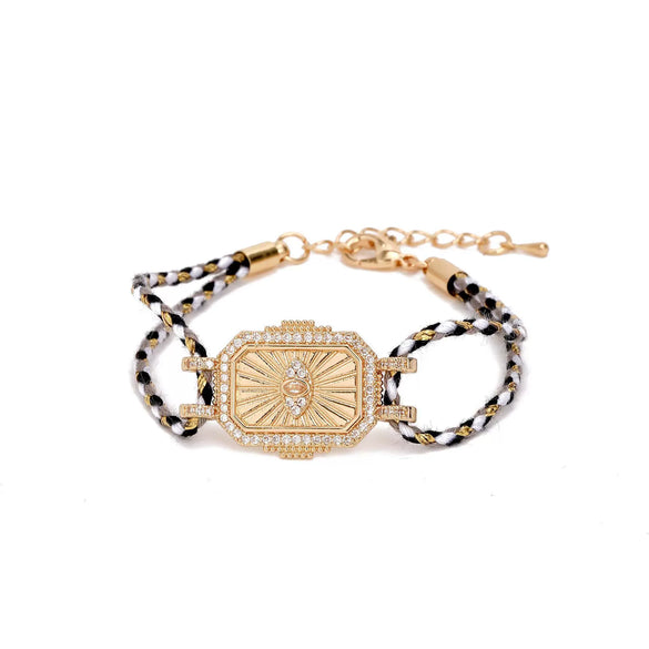 Tarot Necklace Copper Electroplated Real Gold Geometric Style Unisex