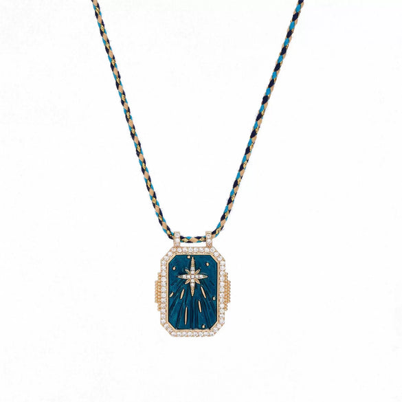 Tarot Necklace Copper Geometric Heart Shaped Retro Style Set With Diamonds
