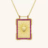 Tarot Necklace Copper Geometric Heart Shaped Retro Style Set With Diamonds