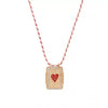 Tarot Necklace Copper Geometric Heart Shaped Retro Style Set With Diamonds