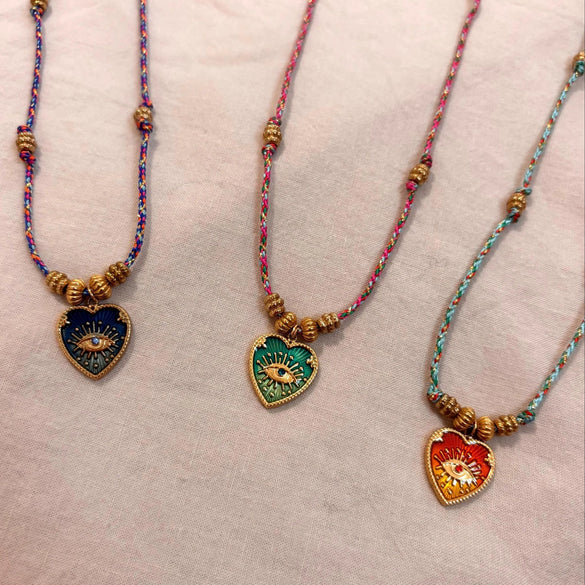 Tarot Necklace Titanium Steel Heartshaped Devil's Eye Electroplating