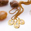 Tarot Necklace Titanium Steel With Hand Painted Oil Dripping Rabbit Element Oval And 18K Gold Color Electroplating