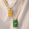 Tarot Stainless Steel Titanium Steel Necklace With Sun Moon Devil Eye Geometric Pattern And Electroplating