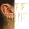 Tassel Chain Drop Shape S925 Silver Needle Earrings Copper Light Luxury Style With Zirconia For Women