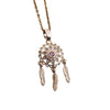 Tassel Dream Catcher Pendant Necklace Copper Zircon Geometric U Shaped Electroplated Women's Jewelry