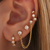 Tassel Earrings Copper Plated With Real Gold Geometric Style Zircon Women's