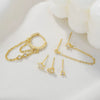 Tassel Earrings Geometric Stud Set Titanium Alloy 925 Sterling Silver Copper Zirconia Unisex