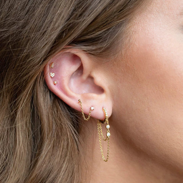 Tassel Earrings Geometric Stud Set Titanium Alloy 925 Sterling Silver Copper Zirconia Unisex