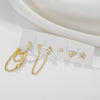 Tassel Earrings Geometric Stud Set Titanium Alloy 925 Sterling Silver Copper Zirconia Unisex