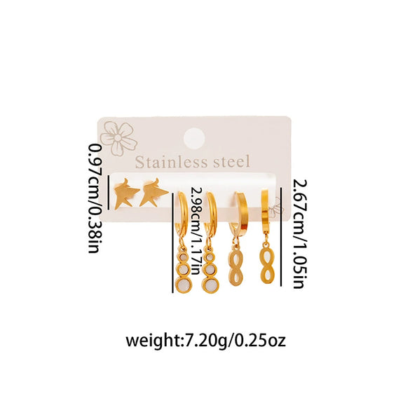 Tassel Earrings Titanium Steel Geometric Electroplating For Women