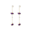 Tassel Earrings Titanium Steel Geometric Style Electroplating Jewelry For Women