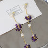 Tassel Earrings Titanium Steel Geometric Style Electroplating Jewelry For Women