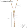 Tassel Jewelry 316L Stainless Steel Necklace With Geometric Inlay Color Zircon And Electroplating Design