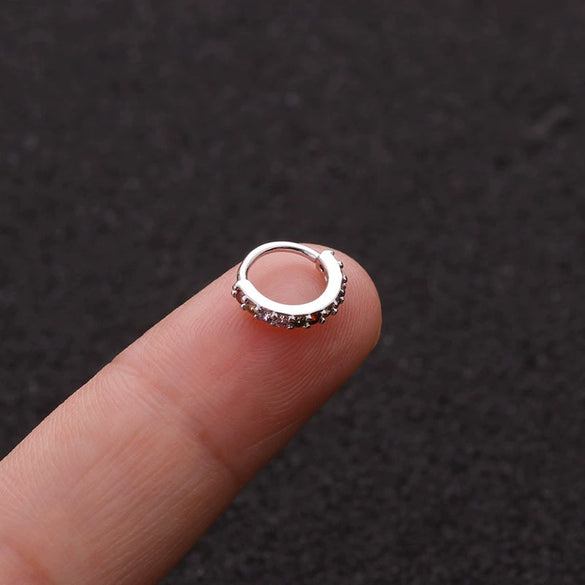 Tassel Metal Inlaid Zircon Geometric Ear Bone Ring And Nose Ring Jewelry