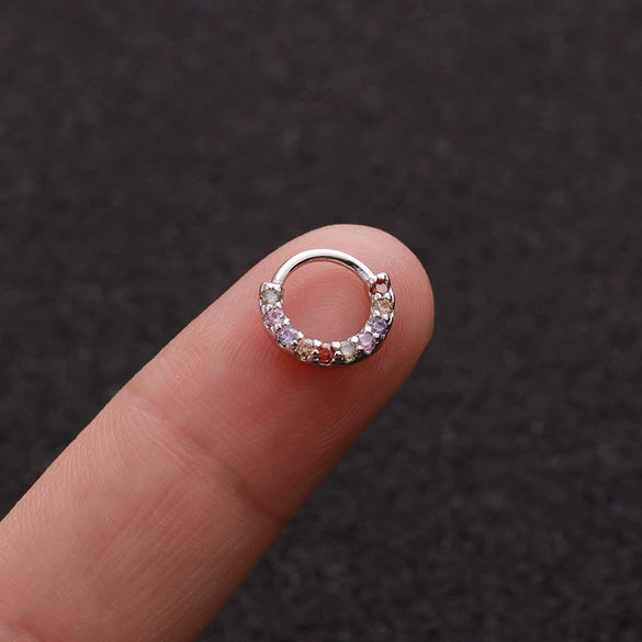Tassel Metal Inlaid Zircon Geometric Ear Bone Ring And Nose Ring Jewelry