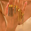 Tassel Titanium Steel Ring Light Luxury Style Electroplating For Women