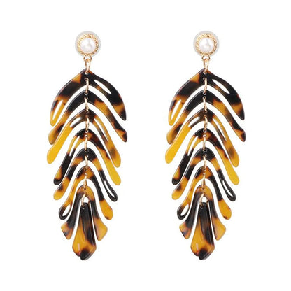 Temperament Simple Acrylic Leaf Earrings Nhjj132967