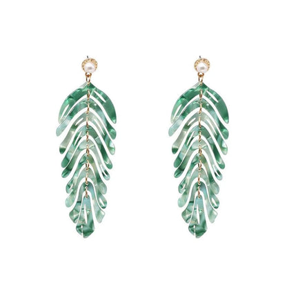 Temperament Simple Acrylic Leaf Earrings Nhjj132967