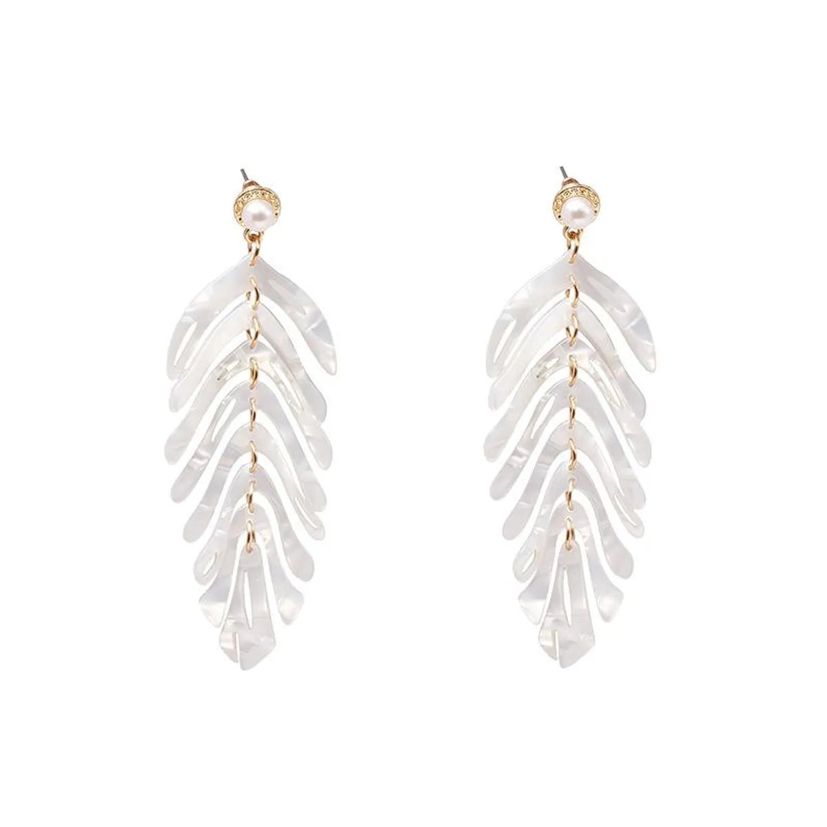 Temperament Simple Acrylic Leaf Earrings Nhjj132967