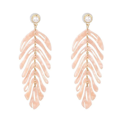 Temperament Simple Acrylic Leaf Earrings Nhjj132967