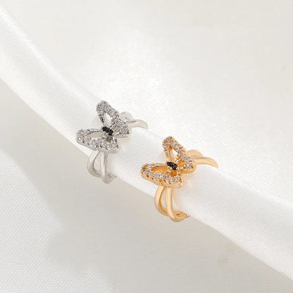 Wholesale Jewelry Simple Style Butterfly Alloy Zircon Plating Earrings