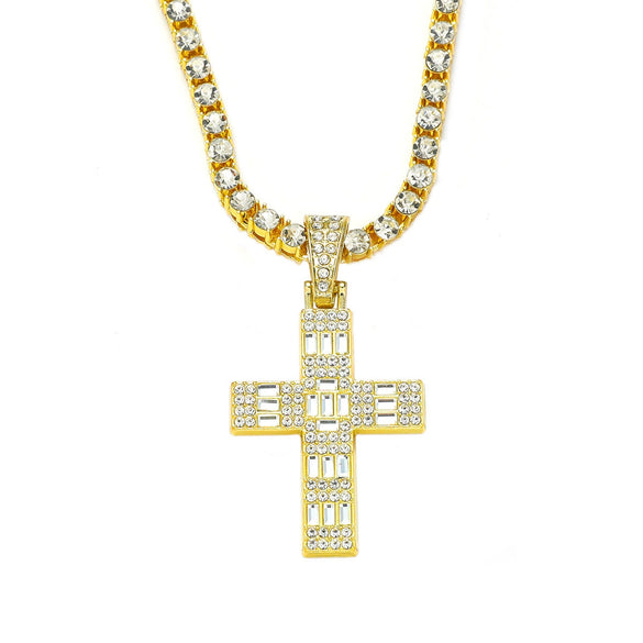 Tennis Chain Hip Hop Necklace Zinc Alloy Diamond