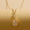 Tennis Racket Necklace Alloy Geometric Punk Retro Electroplated Unisex Micro Inlaid Zircon Clavicle Chain
