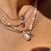 Tennis Zircon Necklace Emerald Zircon Choker Short Necklace Light Luxury Titanium Steel Geometric Mixed Gem Inlay Diamond