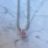 Tennis Zircon Necklace Emerald Zircon Choker Short Necklace Light Luxury Titanium Steel Geometric Mixed Gem Inlay Diamond