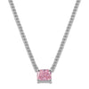 Tennis Zircon Necklace Emerald Zircon Choker Short Necklace Light Luxury Titanium Steel Geometric Mixed Gem Inlay Diamond