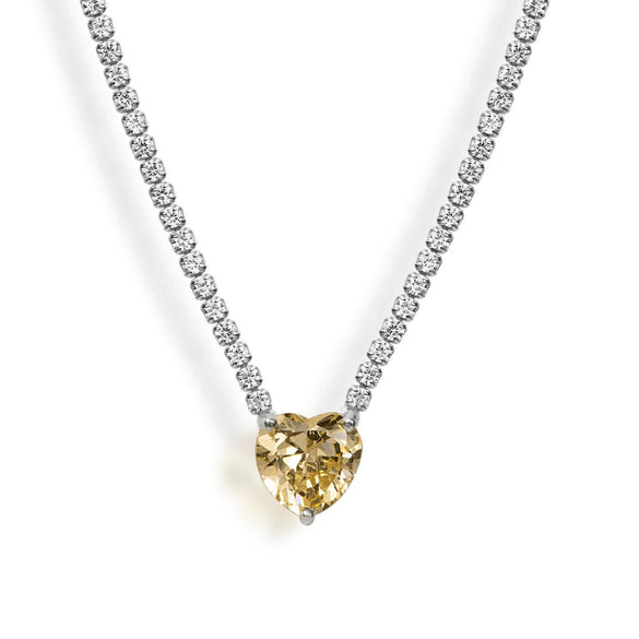 Tennis Zircon Necklace Emerald Zircon Choker Short Necklace Light Luxury Titanium Steel Geometric Mixed Gem Inlay Diamond