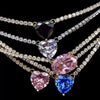 Tennis Zircon Necklace Emerald Zircon Choker Short Necklace Light Luxury Titanium Steel Geometric Mixed Gem Inlay Diamond