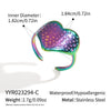 Textured Love Geometric Stainless Steel Ring With Electroplating For Women Wholesale Hiphop Rock Jewelry Accessories