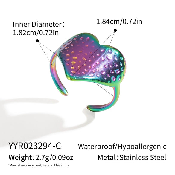 Textured Love Geometric Stainless Steel Ring With Electroplating For Women Wholesale Hiphop Rock Jewelry Accessories