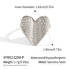 Textured Love Geometric Stainless Steel Ring With Electroplating For Women Wholesale Hiphop Rock Jewelry Accessories