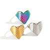 Textured Love Geometric Stainless Steel Ring With Electroplating For Women Wholesale Hiphop Rock Jewelry Accessories
