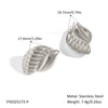 Textured Oceanthemed Conch Stud Earrings For Women Titanium Steel Geometric Electroplating 18K Gold