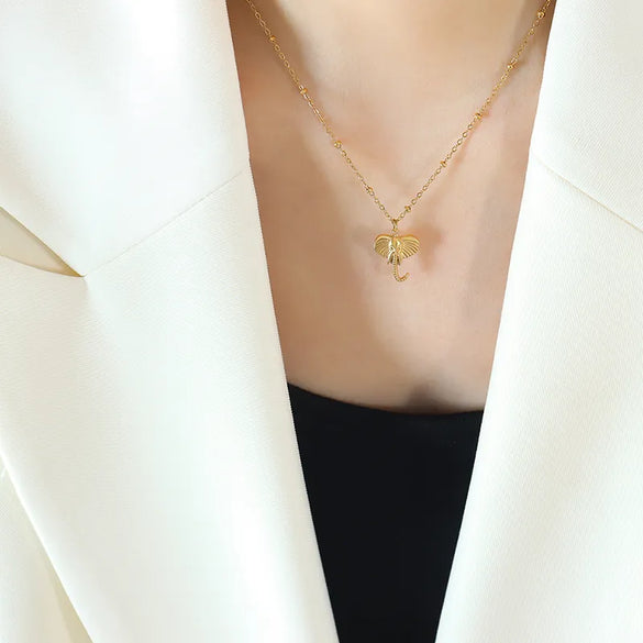 Wholesale Jewelry Fashion Solid Color 304 Stainless Steel 18K Gold Plated Plating Necklace