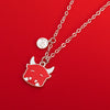 Thermochromic S925 Sterling Silver Zodiac Bull Pendant Necklace With Cross Chain And Electroplating Treatment