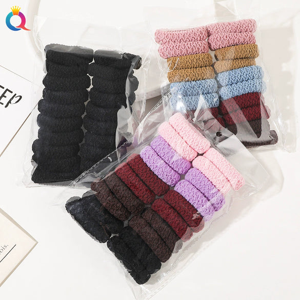 Thickened Handmade High Elastic Cloth Towel Hair Tie Simple Geometric Hair Band Hair Accessory Wholesale