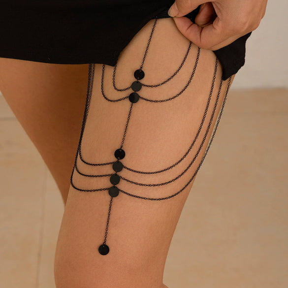 Thigh Chain Leg Chain Elastic Band Alloy Inlaid With Artificial Gemstones And Semiprecious Stones Star Pattern For Women
