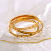 Thin Square Plaid Stripe Round Diamond Style Titanium Steel 18K Gold Plated Vacuum Plated Bracelet