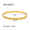 Thin Square Plaid Stripe Round Diamond Style Titanium Steel 18K Gold Plated Vacuum Plated Bracelet