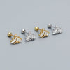 Thread Piercing Earrings S925 Silver Crown Style Electroplated For Women