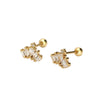 Thread Piercing Earrings S925 Silver Crown Style Electroplated For Women