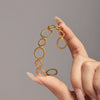 Threaded Ring Splicing Open Bracelet Stainless Steel 18K Gold Plated Simple Jewelry With Geometric Style Electroplated