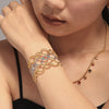 Threaded Ring Splicing Open Bracelet Stainless Steel 18K Gold Plated Simple Jewelry With Geometric Style Electroplated