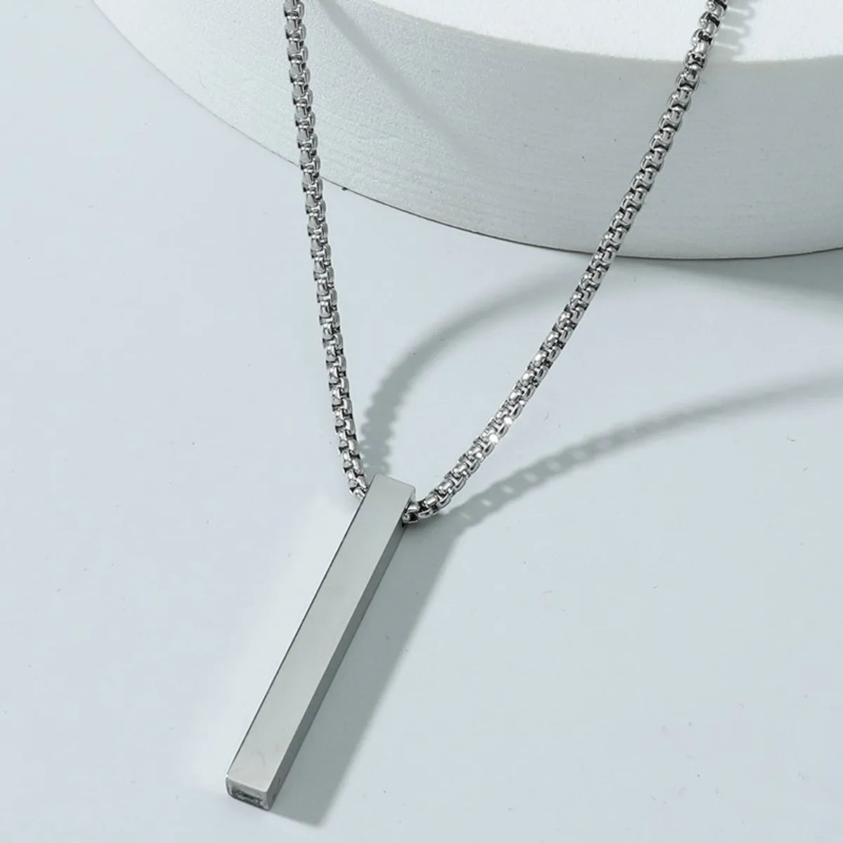 Simple Style Geometric Stainless Steel Titanium Steel Plating Men'S Pendant Necklace