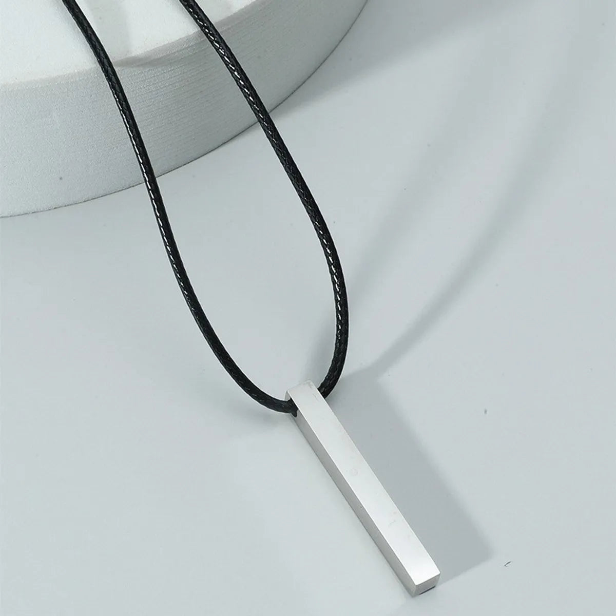 Simple Style Geometric Stainless Steel Titanium Steel Plating Men'S Pendant Necklace